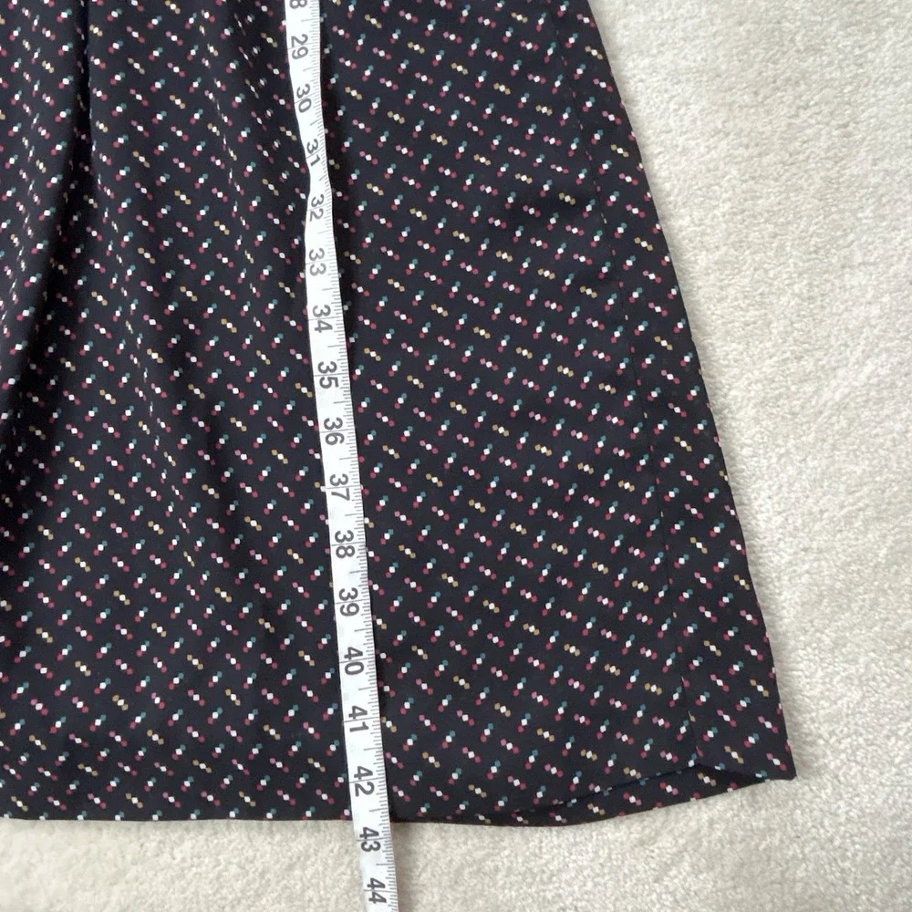 Vintage Virgo II Floral Retro Midi Dress Black Polka Dot Women's 8 Union Made - Picture 10 of 10